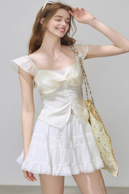 Summer V-Neck Skirt Tops Set-Up