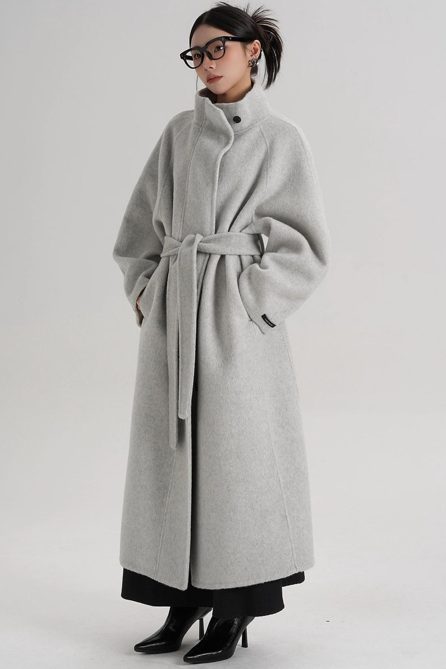 Curved Wool Coat