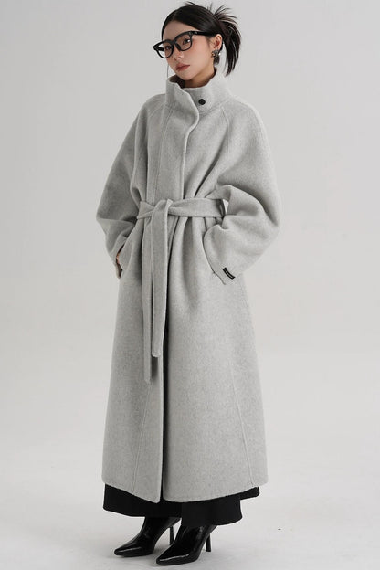 Curved Wool Coat