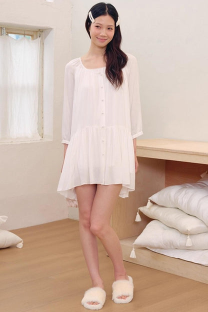 Light Dance Long-Sleeved Shirt Dress