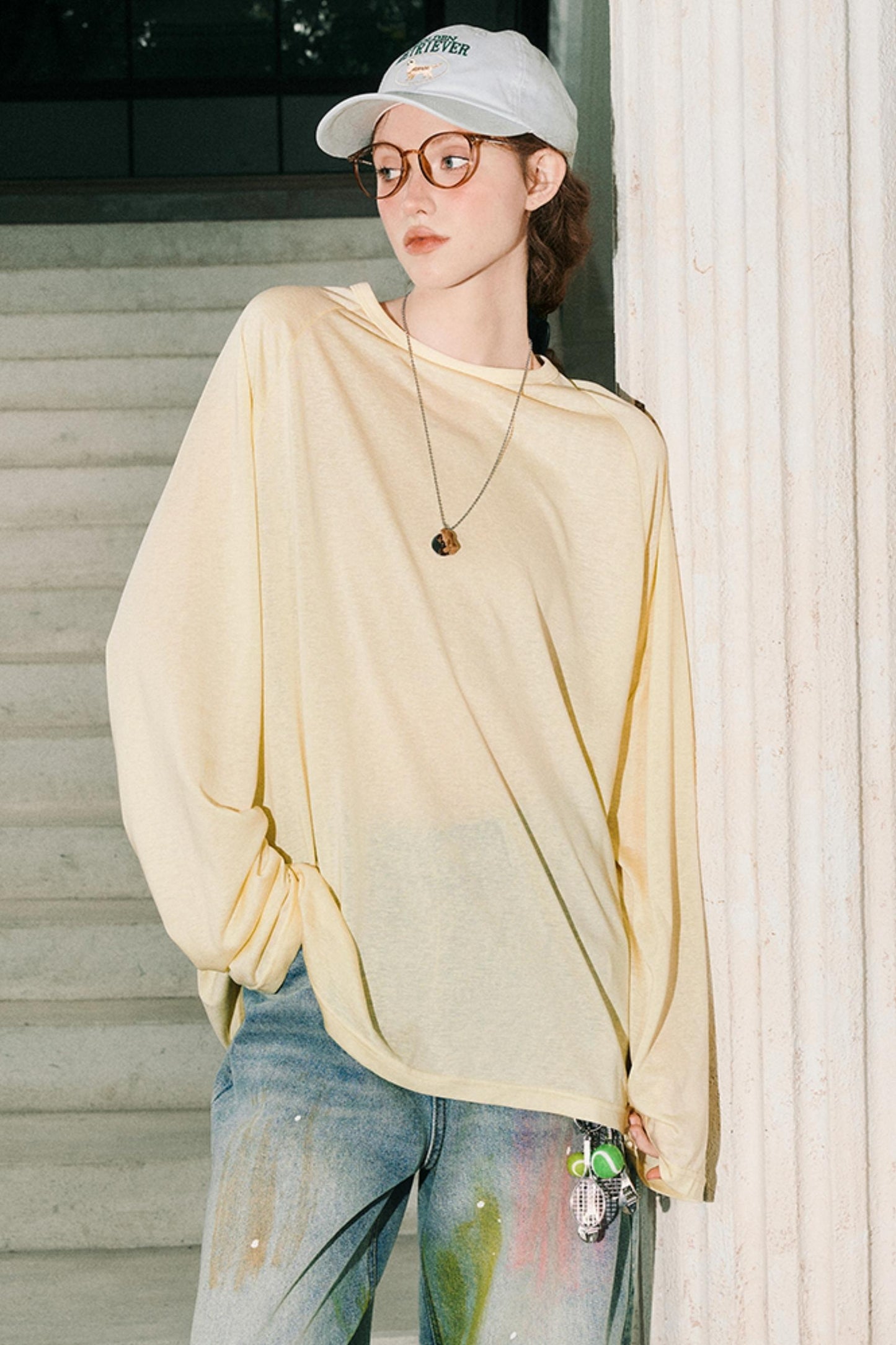 Town Smocked Long Sleeve Tee