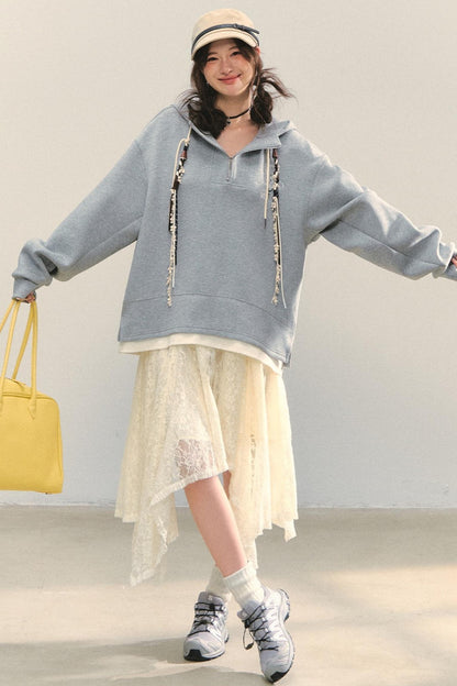 Embroidered Flower Sweatshirt