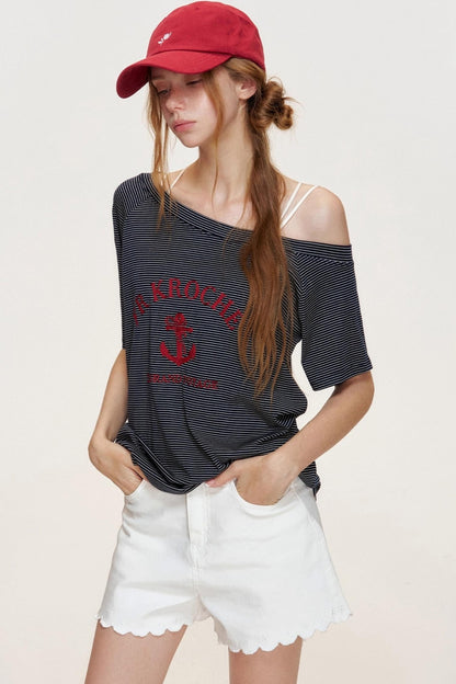 Navycore Knitted Striped T-shirt