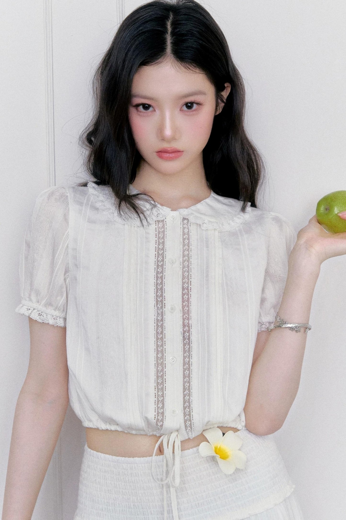 White Moonlight Lace Blouse Set-Up
