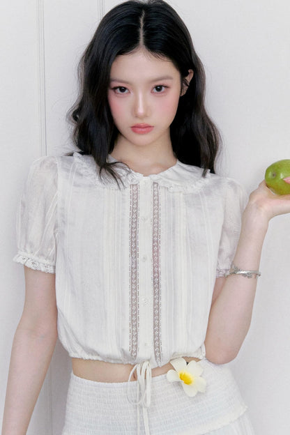 White Moonlight Lace Blouse Set-Up