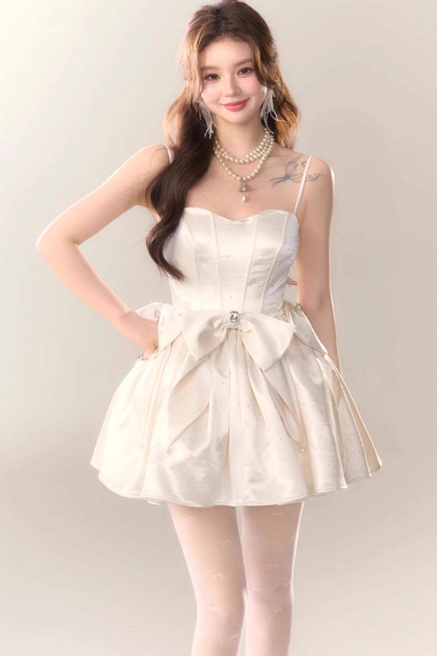 Princess Satin Tuxedo Dress