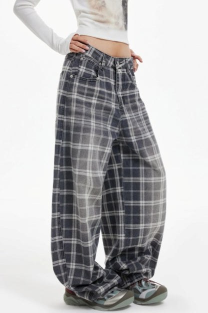American Check Scimitar Wide-leg Pants