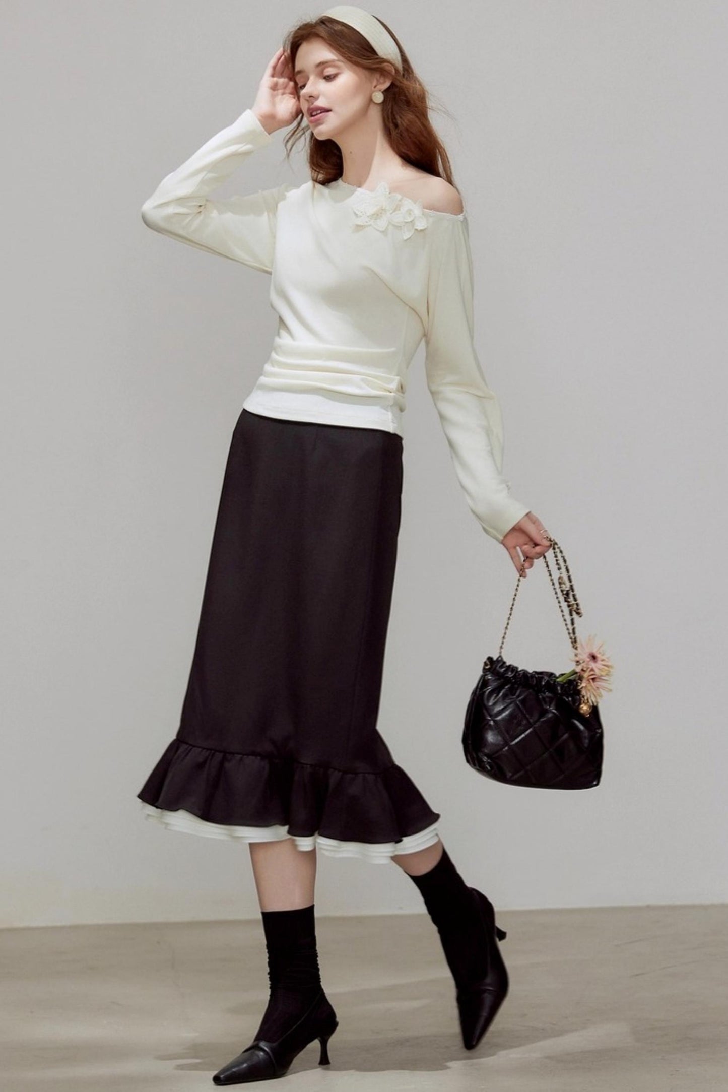 High-Waisted Black Mermaid Skirt