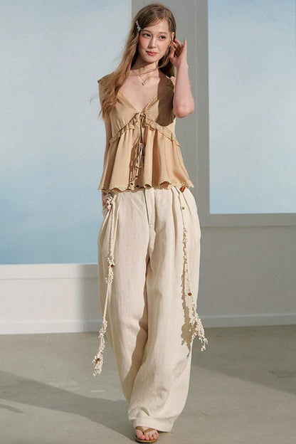 Lace Ruffle Babydoll Top