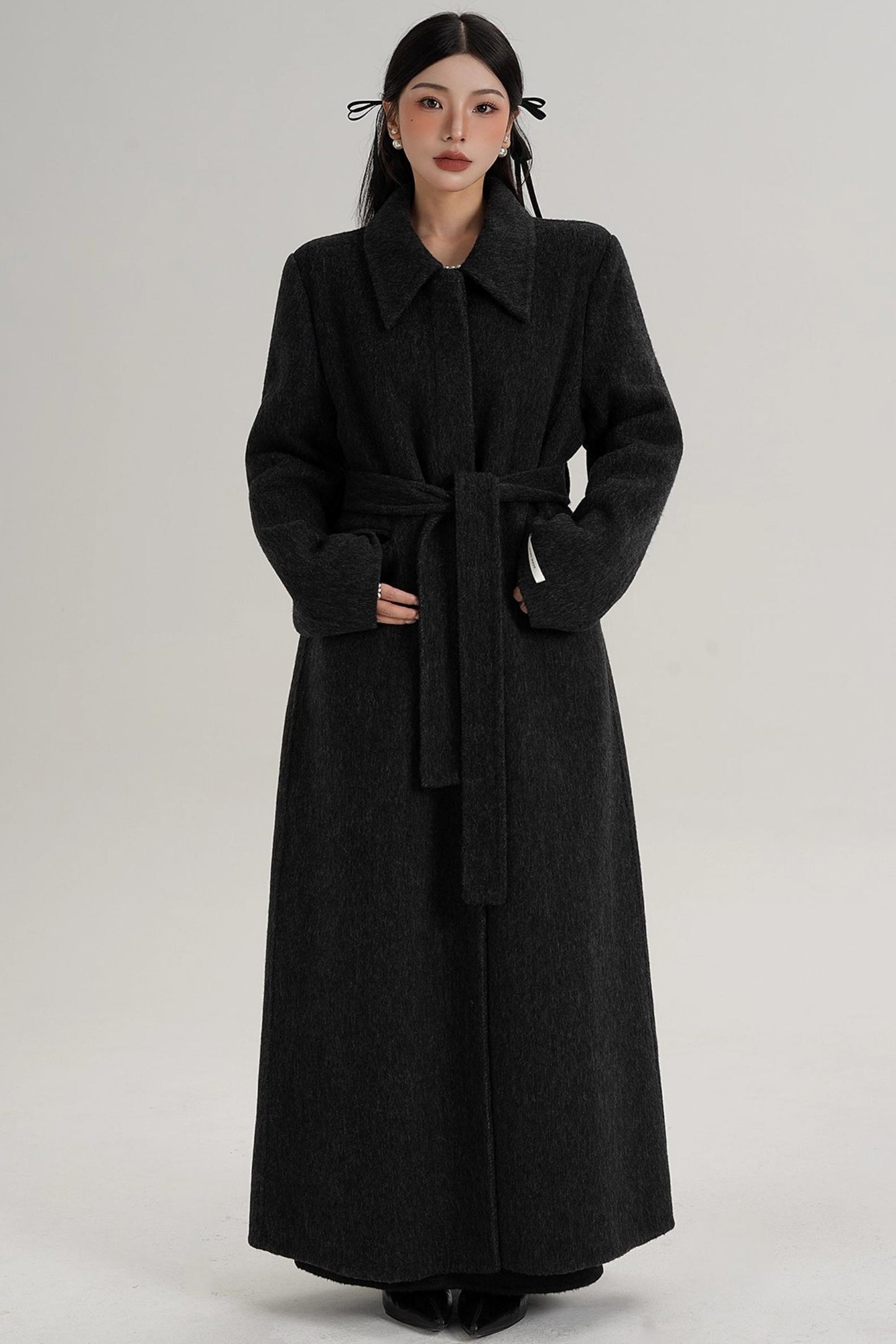 Elegant Extra-Long Wool Coat