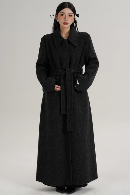 Elegant Extra-Long Wool Coat