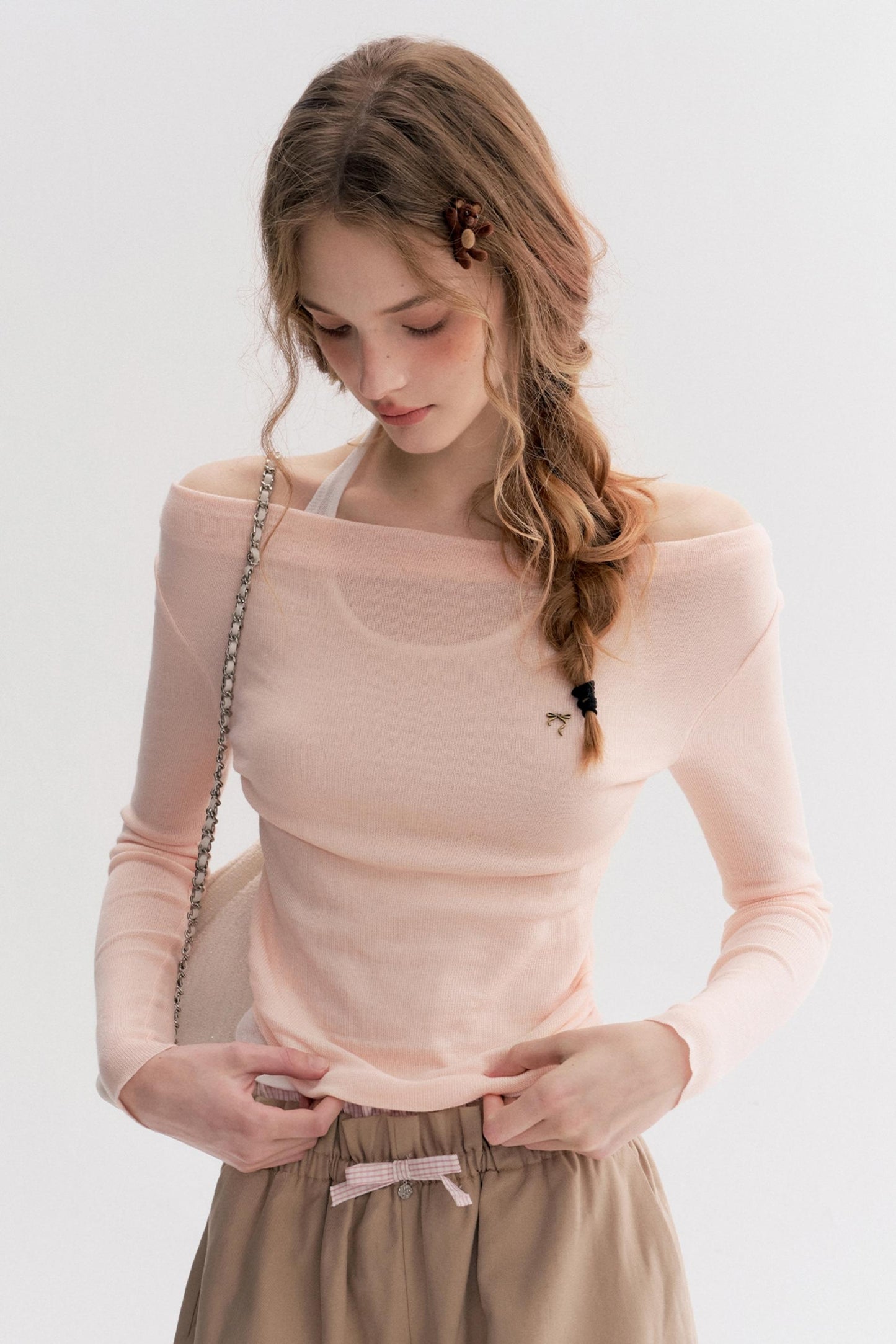 Lazy French Halterneck Knit Top