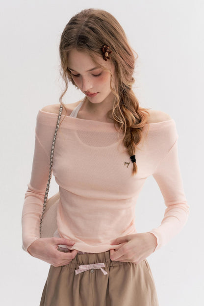 Lazy French Halterneck Knit Top