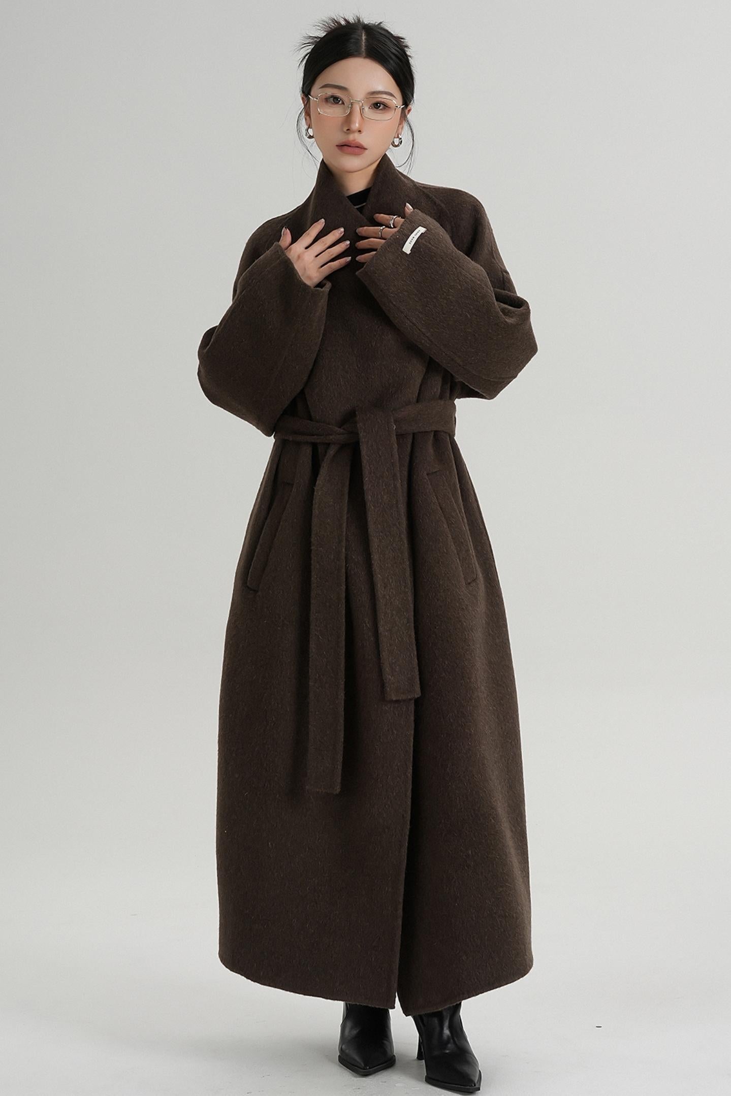 Temperament Coffee Wool Coat