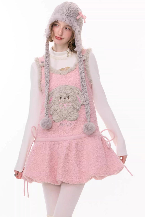 Pink Mist Plush Vest Dress