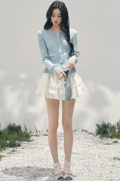 Pearl Soft Ode Ruffle Sweater