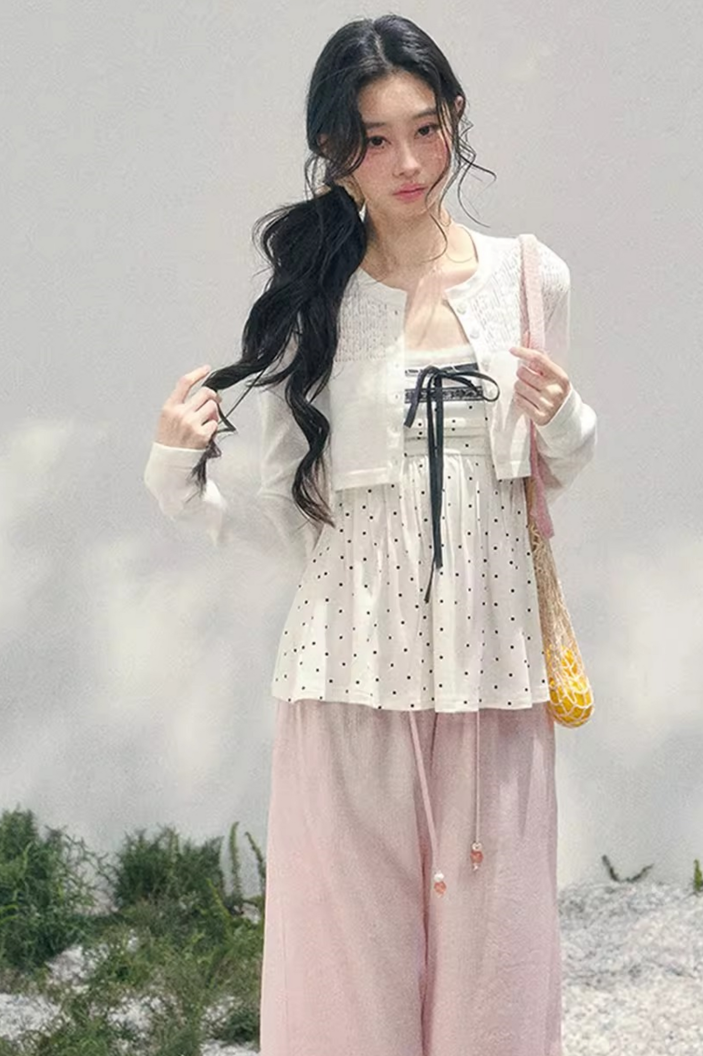 Polka Dot Lace Top Set-Up