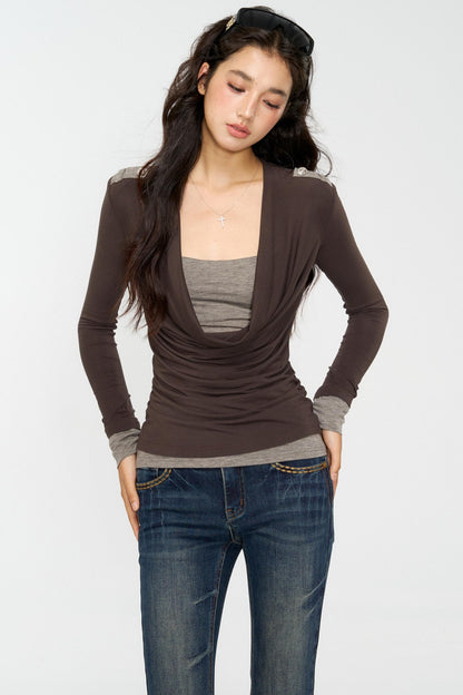 Swing Collar Vintage Layering Top Set