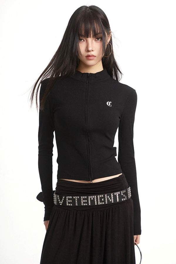 Sporty Slim Fit Zipper Top
