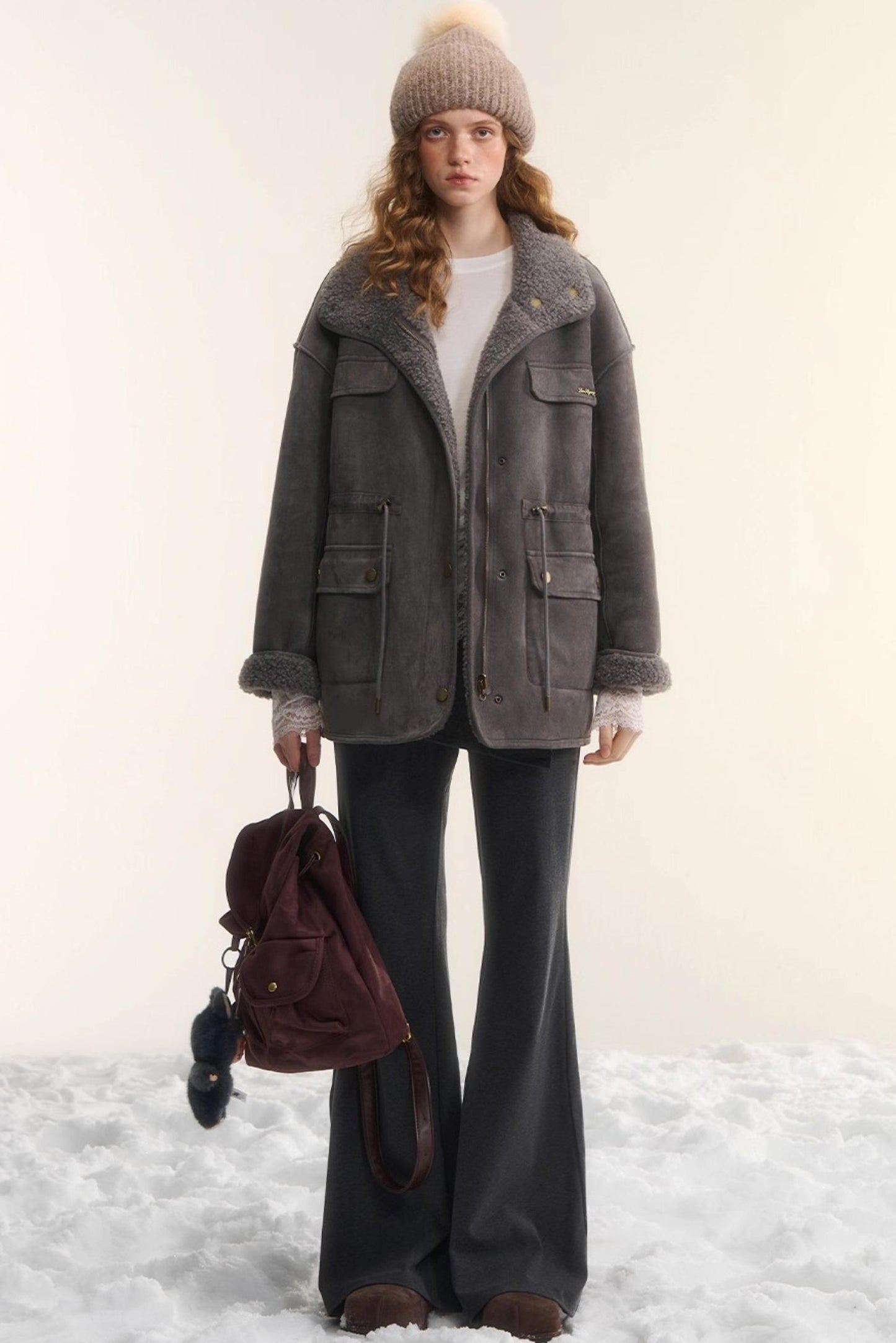 Irregular Flared Knit Pants