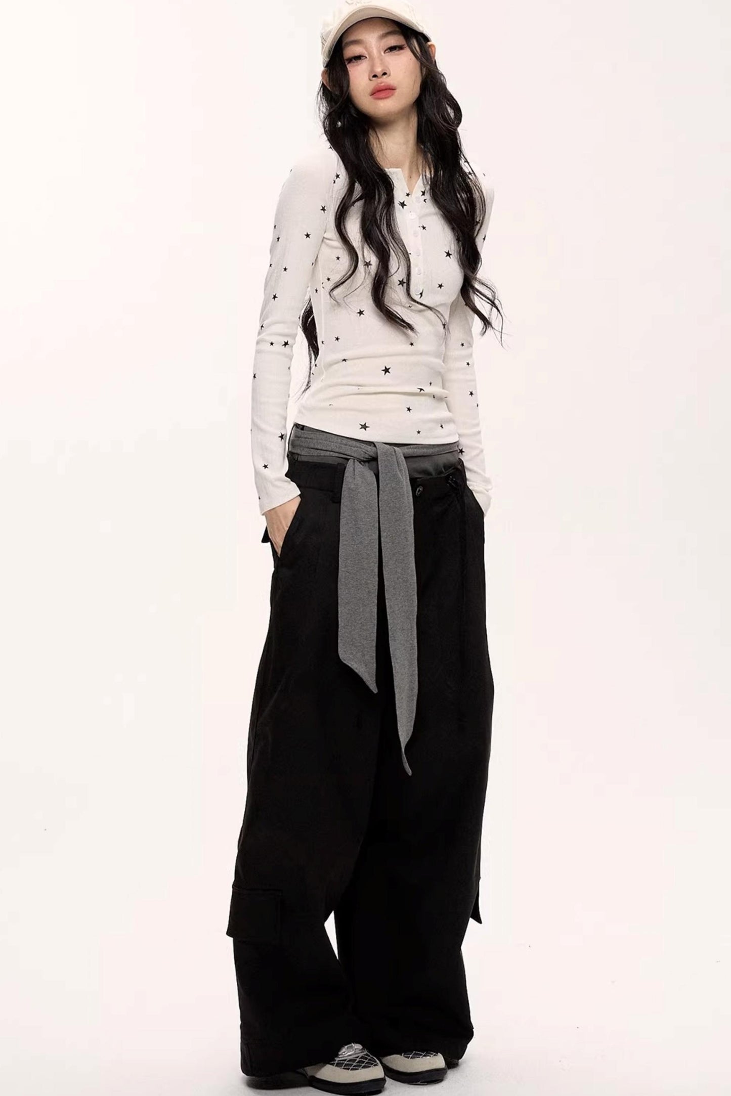 Hot Girl Lace-Up Cargo Pants