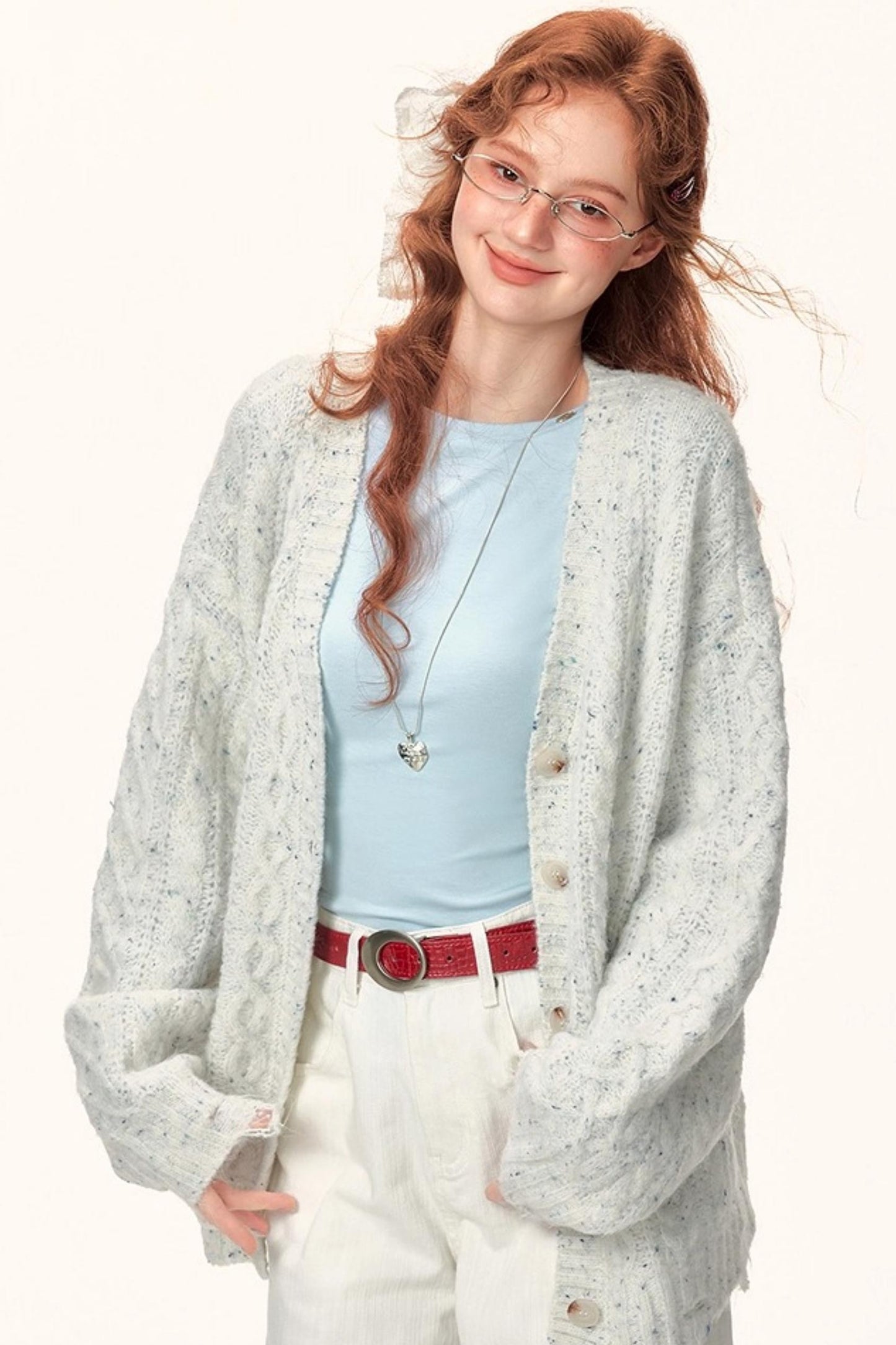 Atmospheric Irregular V-Neck Cardigan