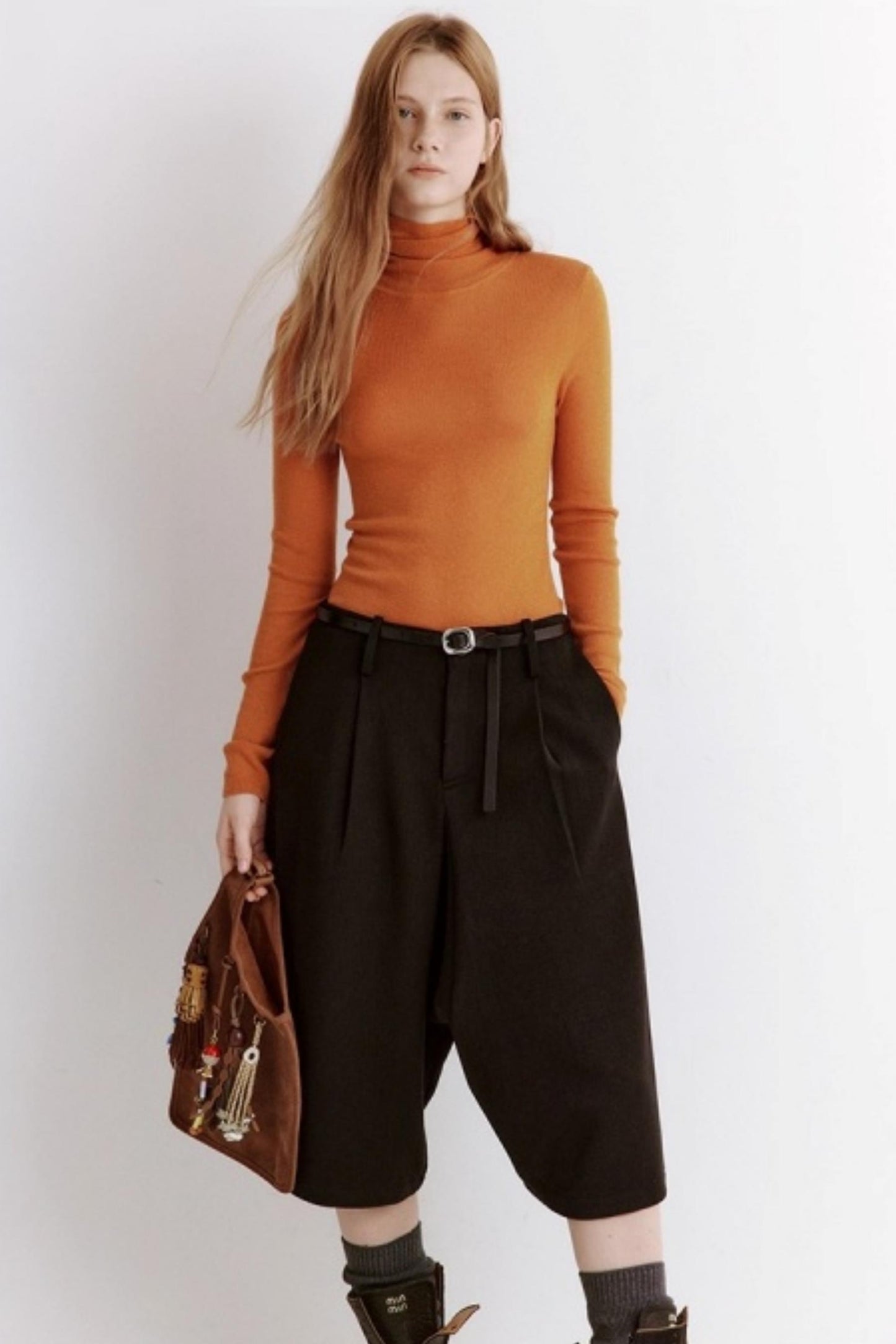 High Neck Slim Knitted Sweater