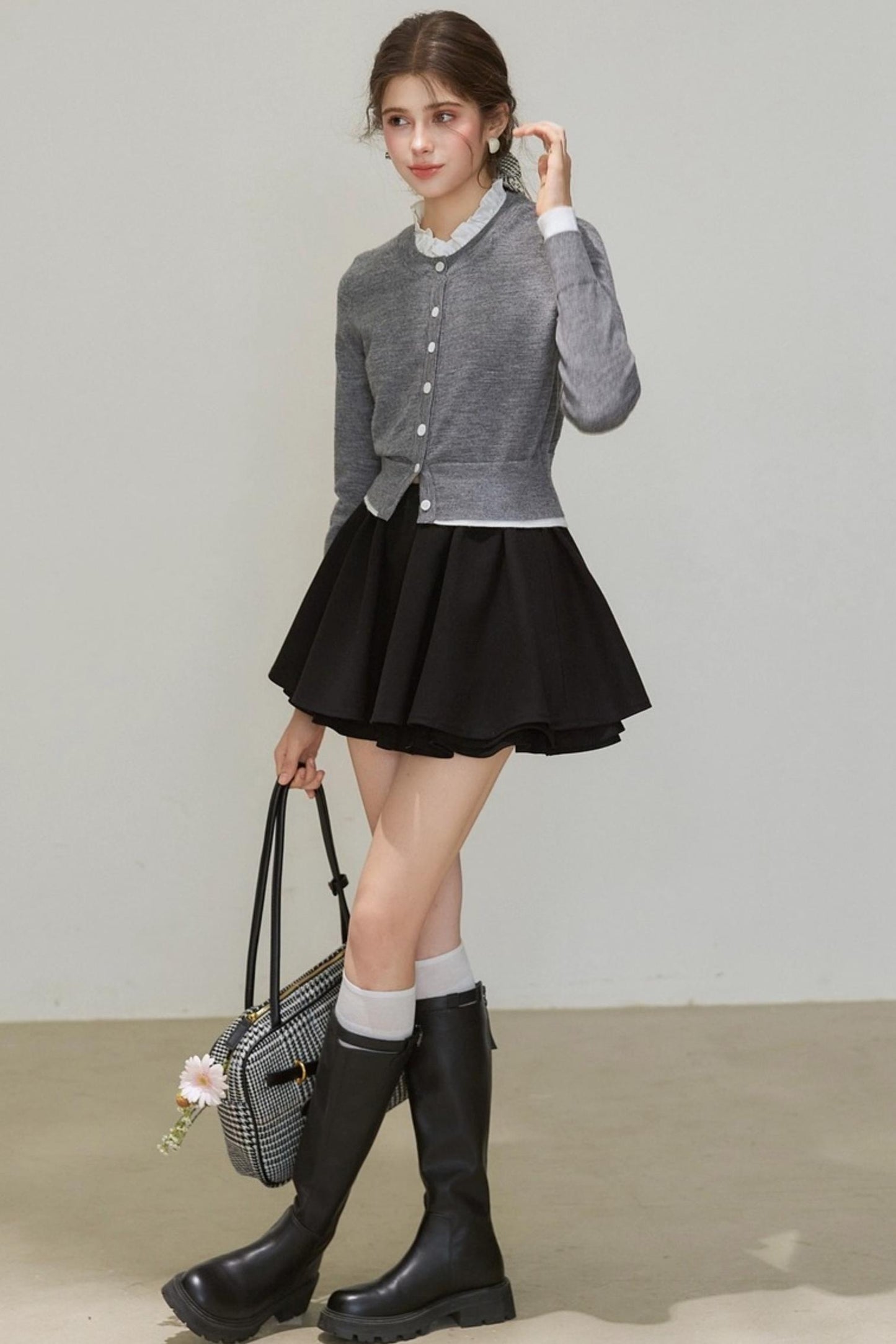 Knitted Polka Dot Cardigan