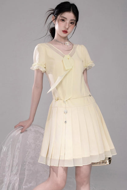 Sweet Character Tulle Patchwork Dress