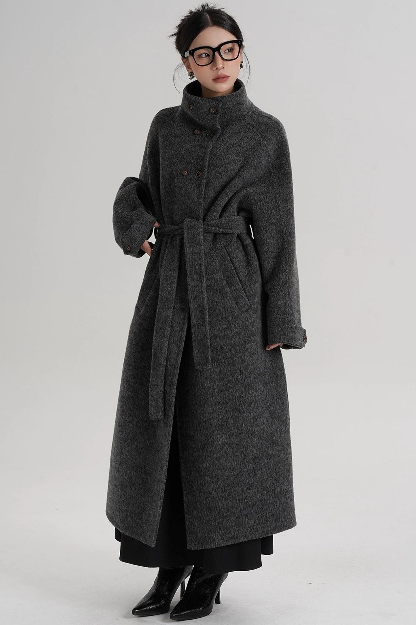 High Neck Wool Coat
