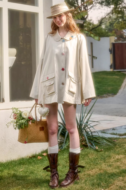 Button Pocket Trench Coat
