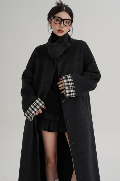 Plaid Wool Coat