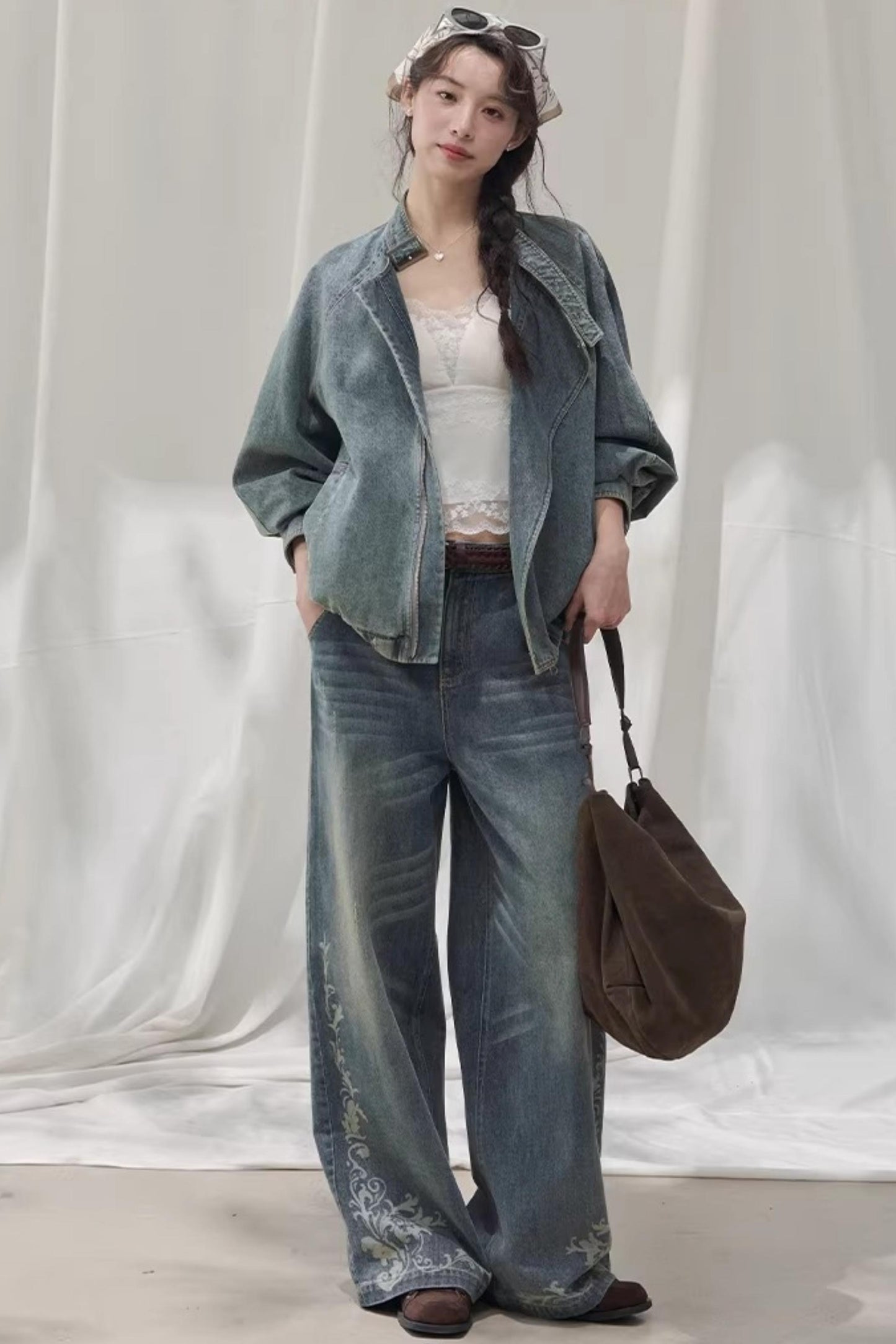 Laser Embossed Vintage Jeans