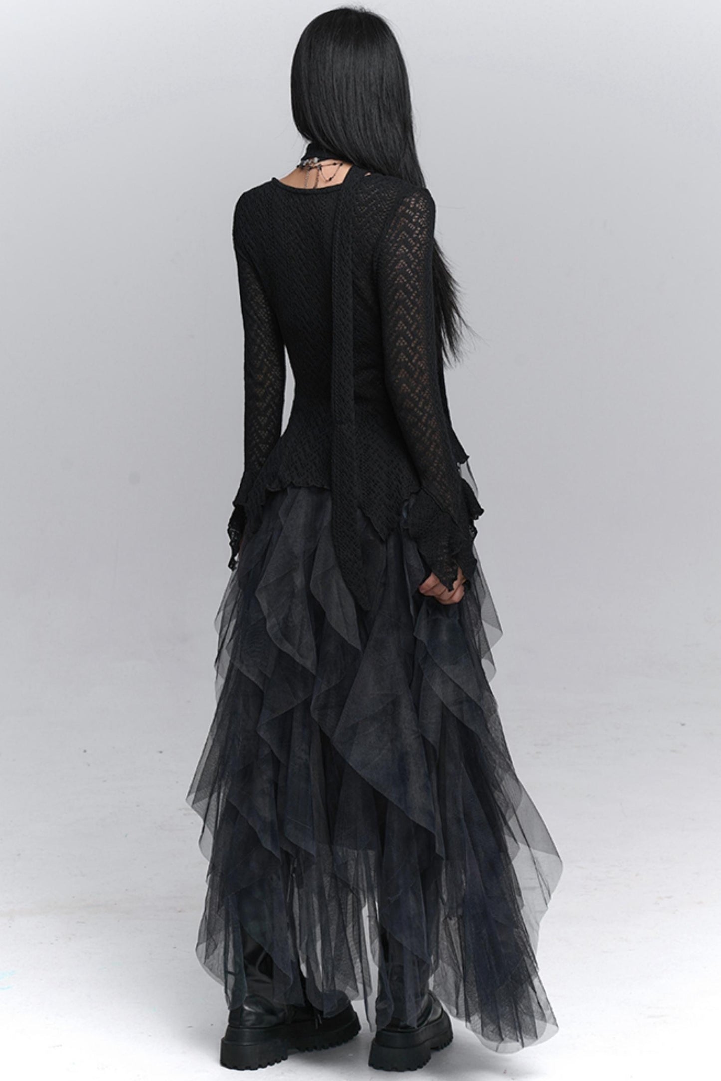 Gray Knitted Slim Top