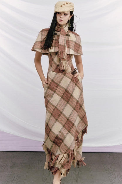 Plaid Woolen Suit Set-Up