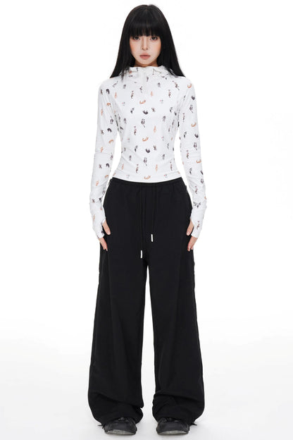 Striped Wide-leg Pants