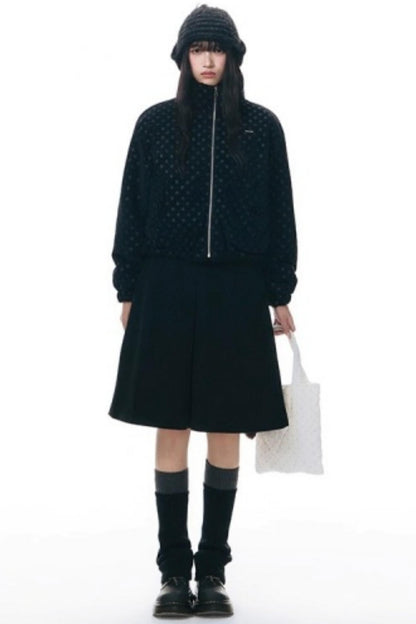 Polka Dot Woolen Reversible Jacket