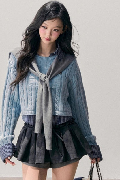 Hanging Blue Wool Sweater