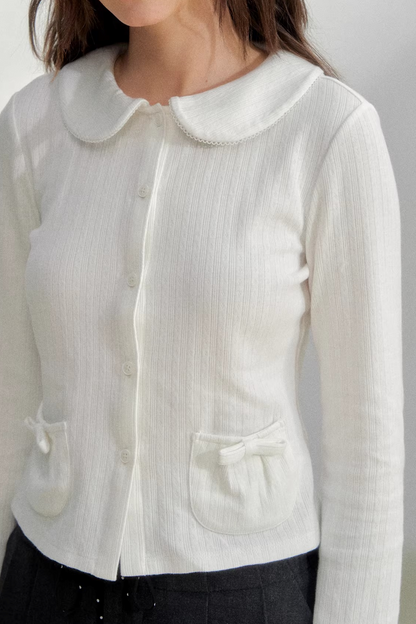 Printed Doll Collar Blouse Set-Up