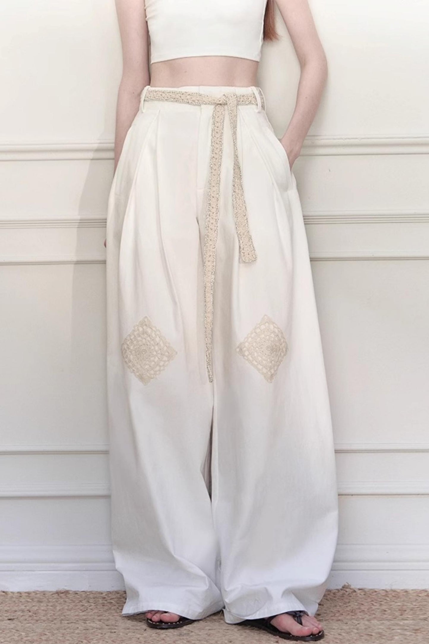 Grandmothers Crochet Wide-Leg Pants