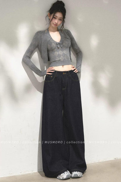 Vintage Asymmetric Denim Pants