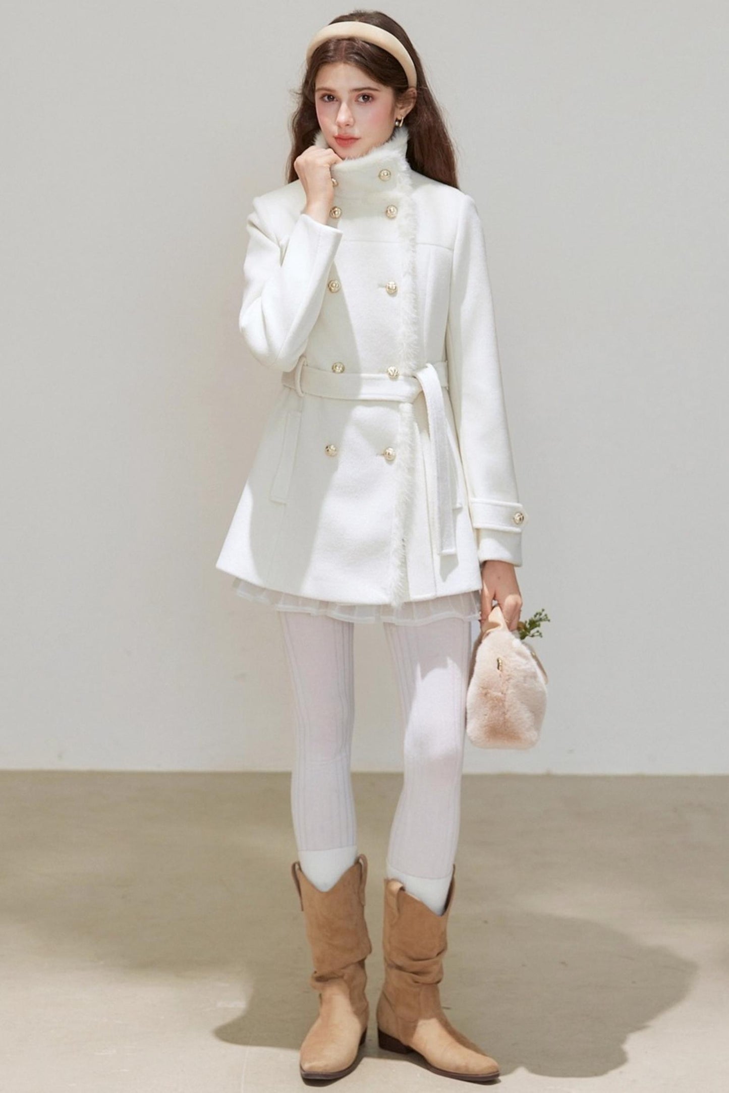 Winter Woolen Waist Slimming Coat