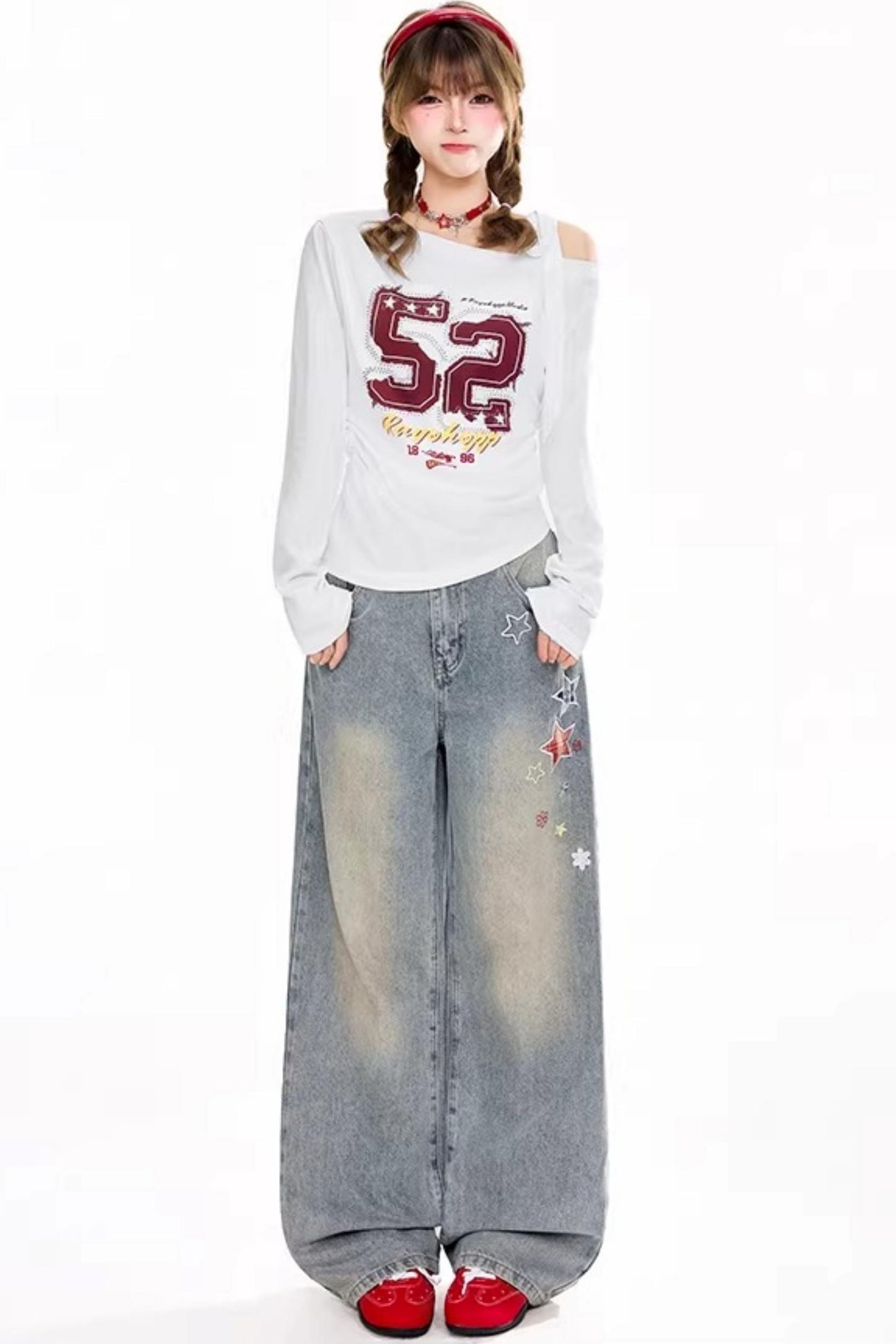 Retro One-Shoulder Slimming Top