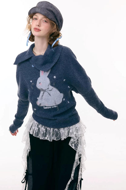 Rabbit Print Knitted Top