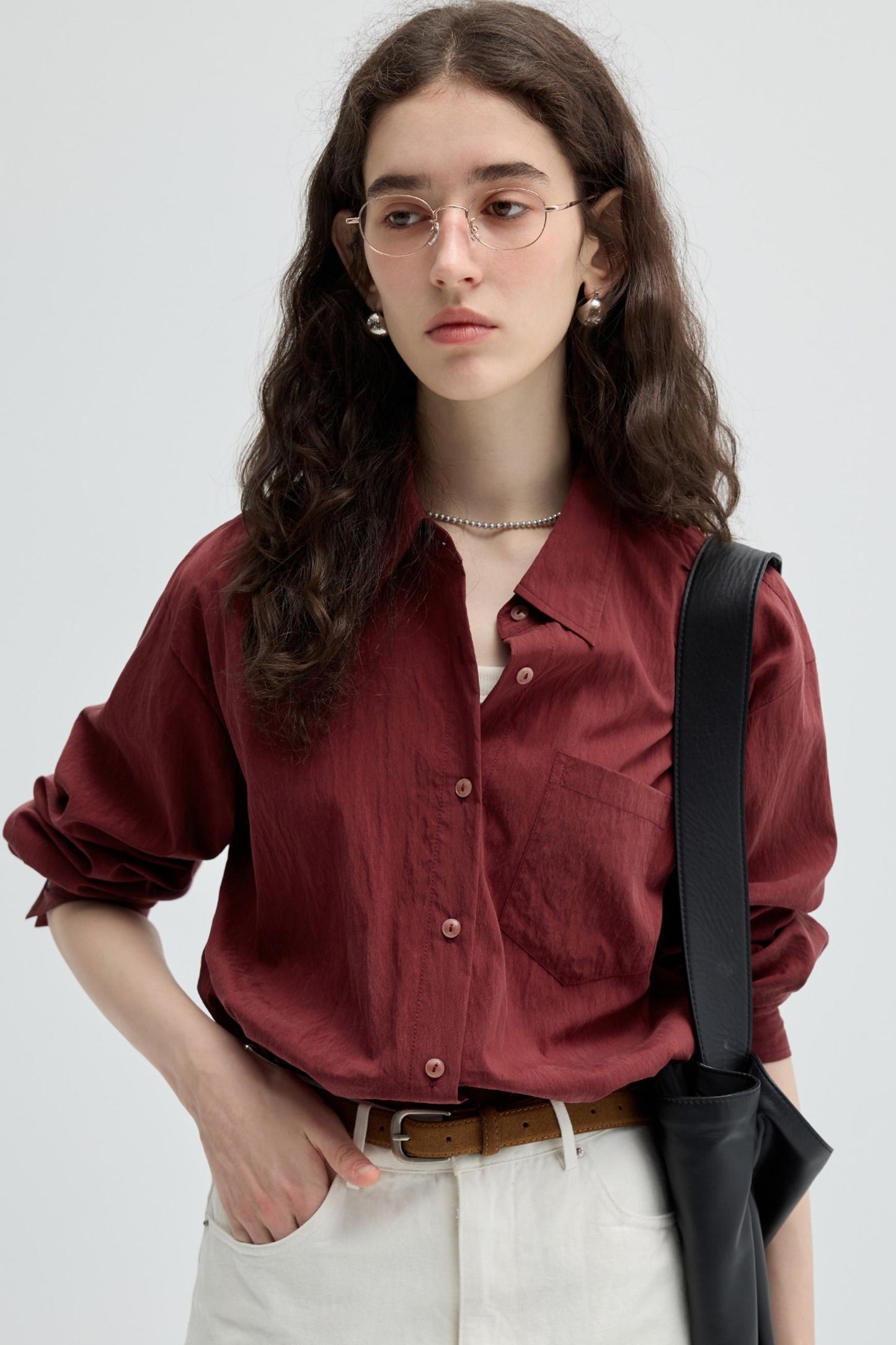 French Vintage Ancola Red Shirt Set-UP