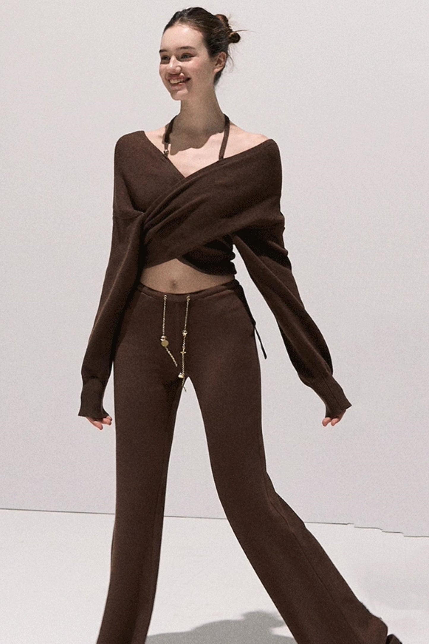 Basic Wool High-Waisted Wide-Leg Trousers