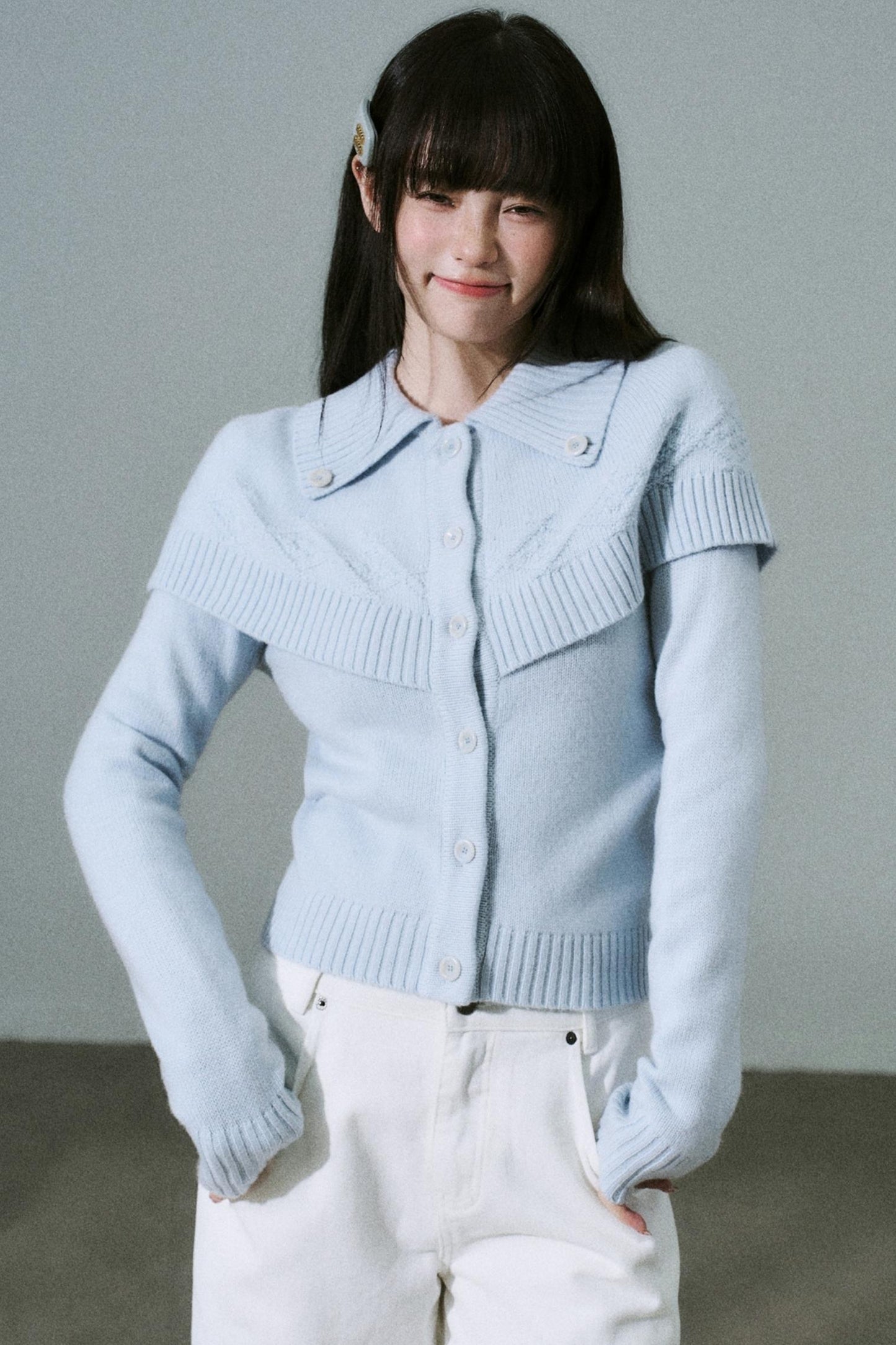 Cashmere Wool Blend Cape Top