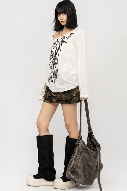 Vintage Off-the-Shoulder Smock Top