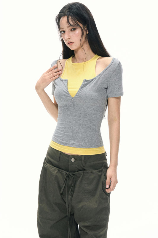 Shoulder Slim T-Shirt