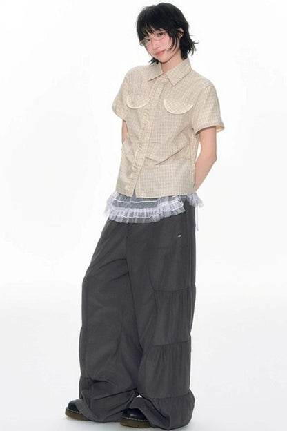 Summer Elasticated Wide-leg Pants